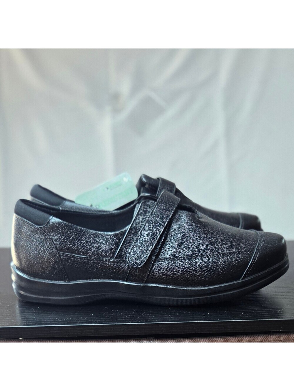 Apex Petals Regina Womens 11 X-Wide Black Leather Orthopedic Shoes A700W NWT
